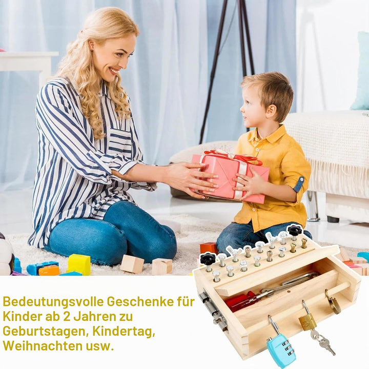 Montessori Schraubendreher Board Set, Holz Schraubbrett, Busy Board Holzspielzeug, Montessori Spielz