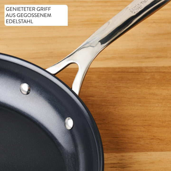 Jamie Oliver by TEFAL Direct Cook Bratpfannen-Set, 2-tlg. 24/28 cm, inkl. Pfannenschoner, antihaftbe