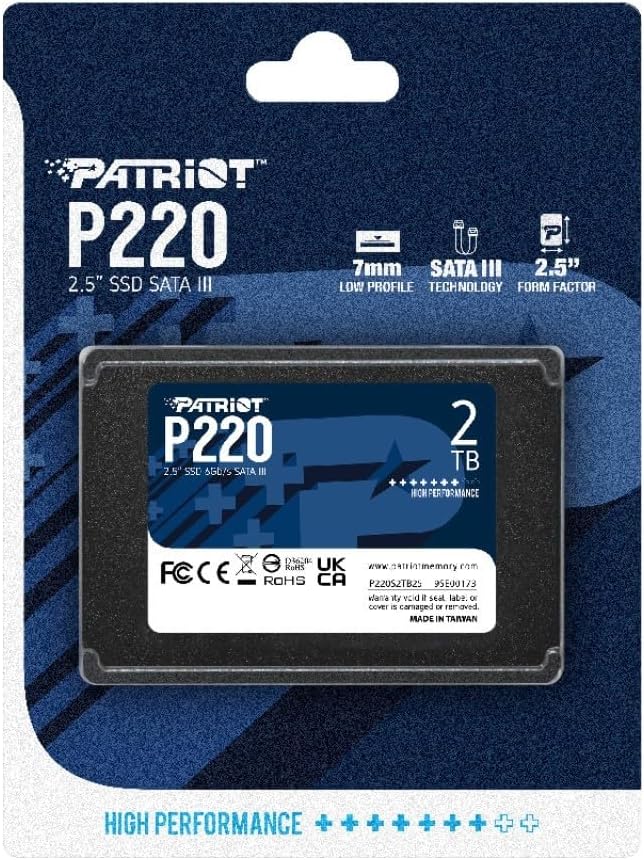 Patriot Memory P220 Internes Solid State Drive 2TB SSD SATA 3 2,5 Zoll