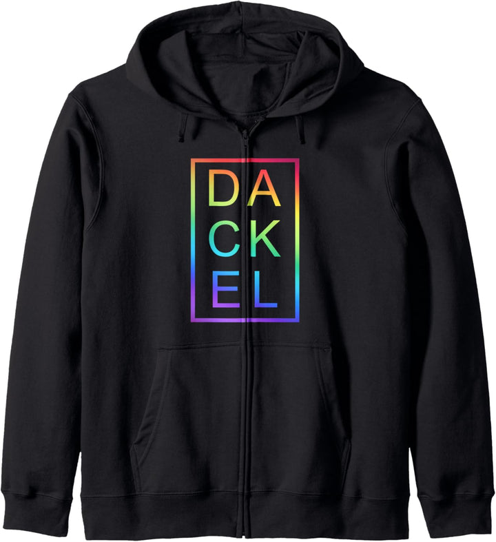 Bunte Schrift DACKEL Kapuzenjacke