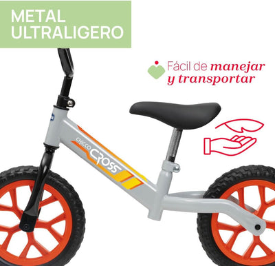 Chicco Balance Bike Cross, Kinderfahrrad ohne Pedale, Cross Country Design, grosse Räder, verstellba