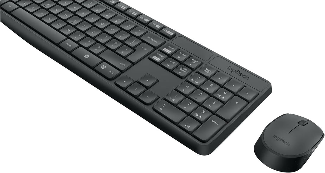 Logitech MK235 Kabelloses Tastatur-Maus-Set, 2.4 GHz Verbindung via Unifying Nano USB-Empfänger, 10m