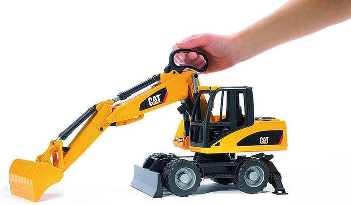 bruder 02445 - Cat Mobilbagger - 1:16 Baustelle Baufahrzeug Löffelbagger Arbeiter bworld Baumaschine