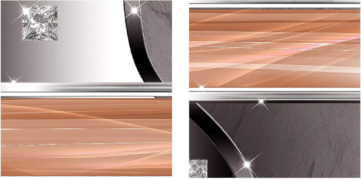 Runa Art Bild Modern Abstrakt - Made in Germany - Wandbilder Diamant Orange Grau 4 Teilig 021242a 10