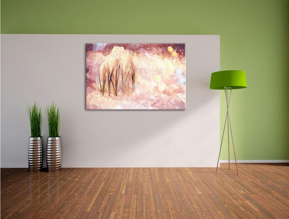 Pixxprint Schneeglöckchen im Frühjahr Kunst / 100x70cm Leinwandbild bespannt auf Holzrahmen/Wandbild