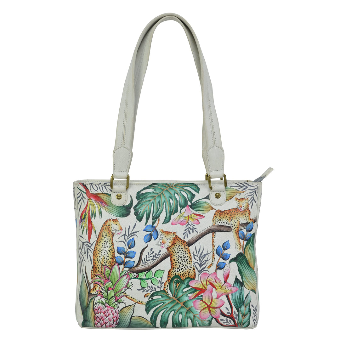 Anuschka Women's Messenger bag aus Echtleder, klein ?Handbemalte Handwerkskunst | Floral Charm