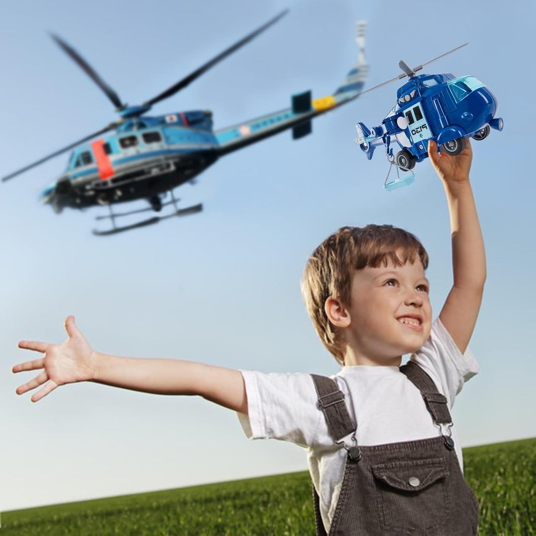 HERSITY Hubschrauber Spielzeug Kinder, Kinderspielzeug ab 3+ Jahre Jungen Polizei Helikopter mit Lic