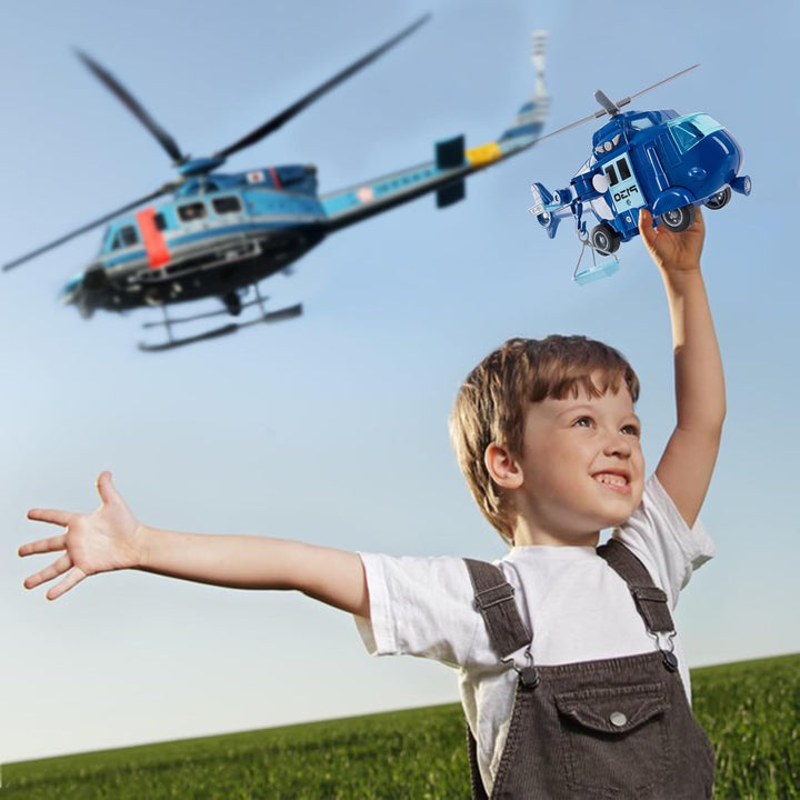 HERSITY Hubschrauber Spielzeug Kinder, Kinderspielzeug ab 3+ Jahre Jungen Polizei Helikopter mit Lic
