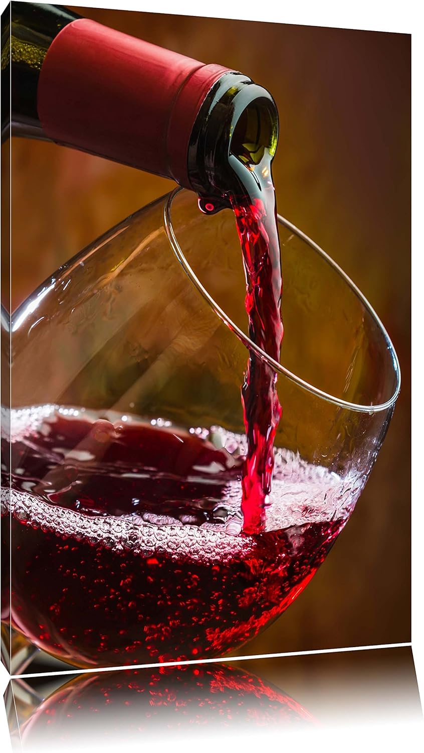 Pixxprint Edler Rotwein Format: 100x70 auf Leinwand, XXL riesige Bilder fertig gerahmt mit Keilrahme