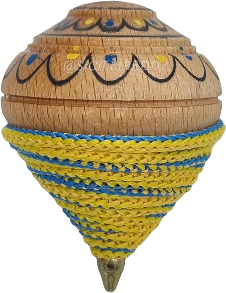 sicilia bedda - Sizilianischer Kreisel aus Holz - Fantastisches Spiel für Klein und Gross - 8 cm - 1