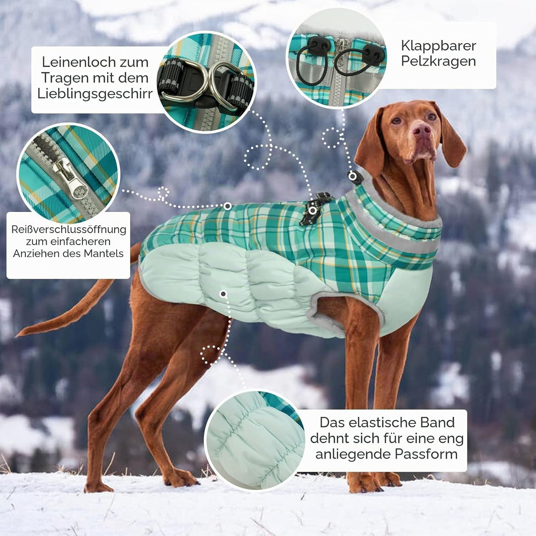 Kuoser Warme Hundejacke, Reflektierende Hundemantel, Winddichte Hundemantel für Kleine Hunde,Moden H