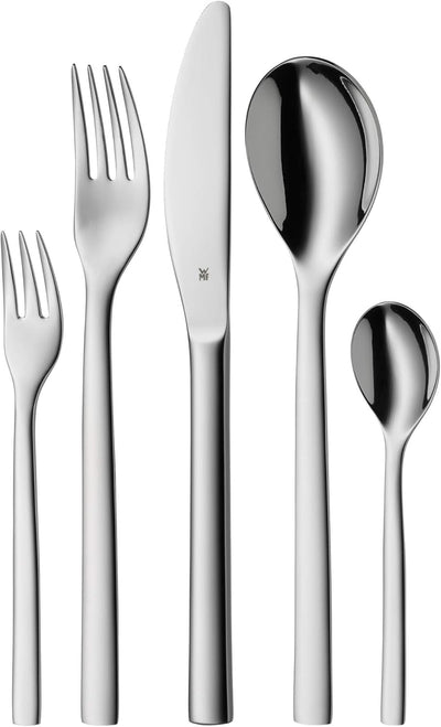 WMF Atria Besteck Set 12 Personen, Essbesteck 60 teilig & Nuova Salatbesteck Edelstahl 25 cm, Salatg