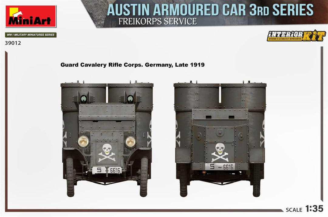 Mini Art 550039012 Miniart WWI 1:35 - Austin 3rd Series, Freikorps Service Int Plastik Bausatz