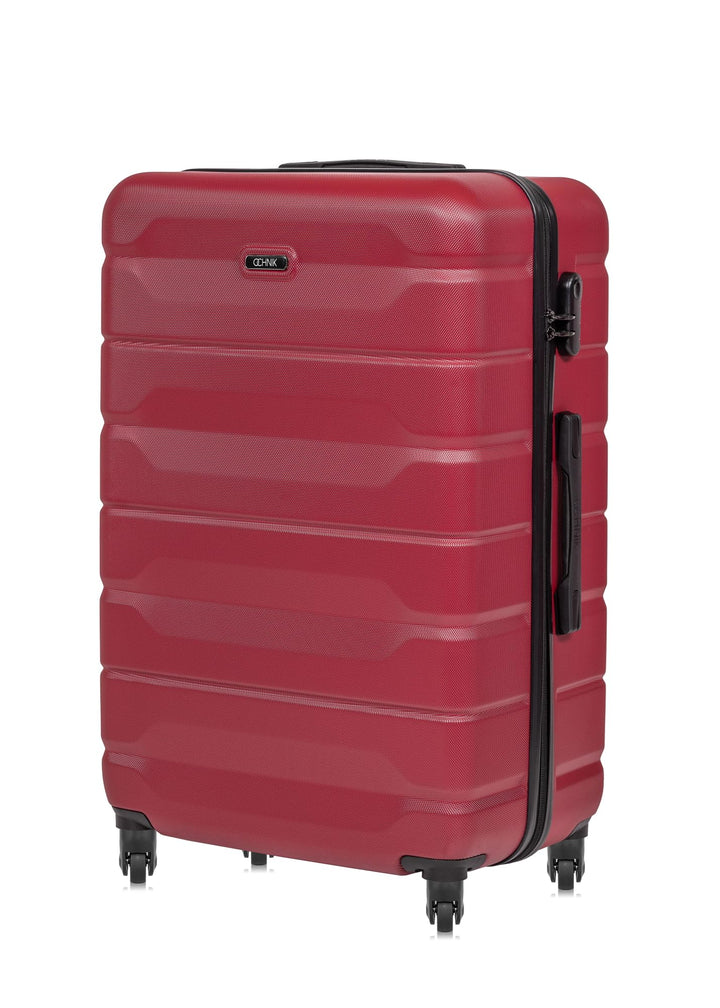 OCHNIK Grosser Koffer | Hartschalenkoffer | Farbe: Rot | 76x49x29 cm | Grösse: L | Reise-Koffer mit