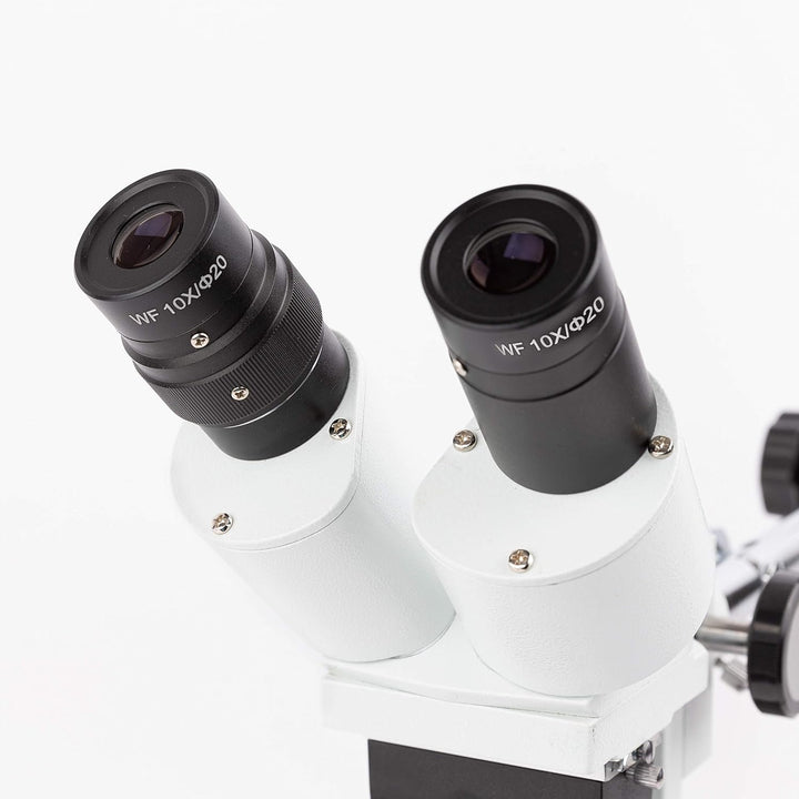 AmScope SE400-Z Kompaktes Stereo-Boom-Arm-Mikroskop mit Fester Linse und Schwanenhals-LED-Licht, 10X
