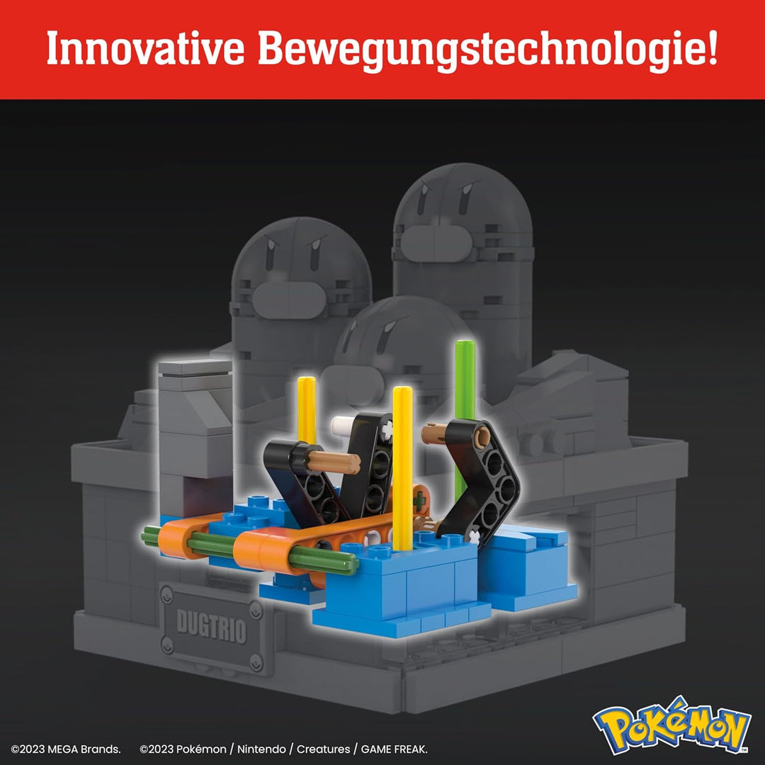 MEGA Pokémon Actionfigur-Bauset, Mini Motion-Digdri mit 350 Teilen und Auftauchbewegung, Spielzeug f