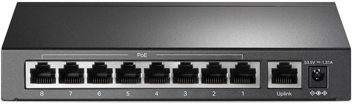 TP-LTinte 9-Port 10/100Mbps Desktop-Switch mit 8-Port PoE+ 9 Gibabit ports|65W 8xPoE+, 9 Gibabit por
