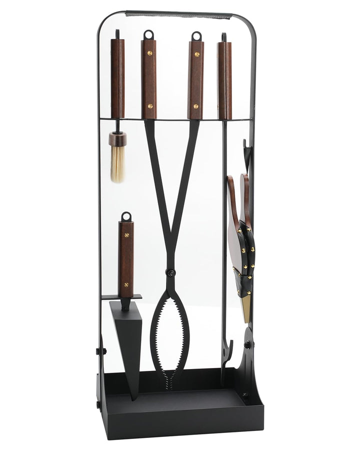 Onlyfire 79.5cm Hochwertige Kaminbesteck Set, 6-teilig Modernes Kamin Set | Hitzebeständige Kamingar