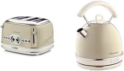 Ariete,156 Toaster im Vintage-Design für 4 Scheiben, 1600 W, 6 Toaststufen, aus lackiertem Edelstahl