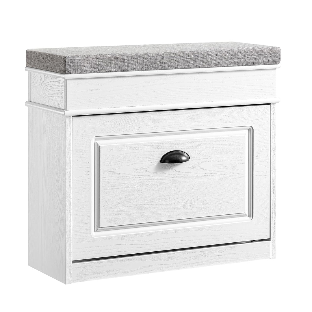 SoBuy Schuhbank mit Sitzkissen Stauraum Schuhschrank Schuhregal schmal platzsparende Sitzbank mit St