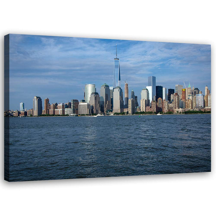 Leinwandbild XXL Manhattan Wandbild Kunst Architektur Blau 120x80 cm Leinwandbild 120x80 cm Blau_c,