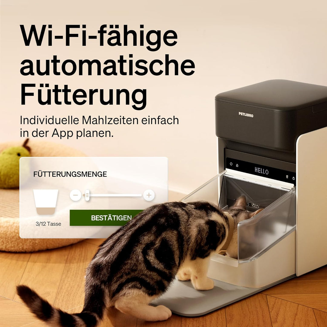 PETLIBRO Futterautomat Katze RFID, 5G Wi-Fi Katzenfutter Automat, Futterspender Katze mit Collar-Tag