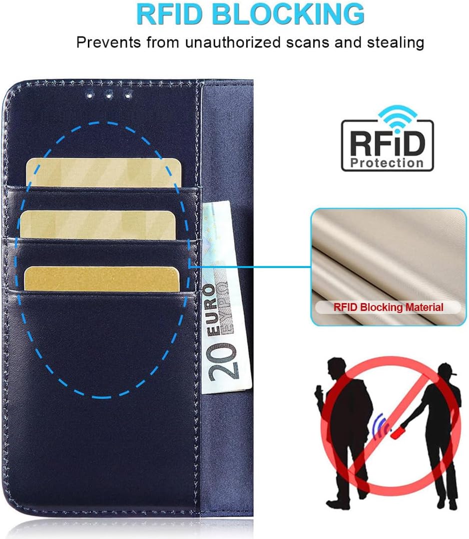 LENSUN Echtleder Handyhülle für Samsung Galaxy S26 5G, Lederhülle [Brieftasche][Bookstyle][Premium L
