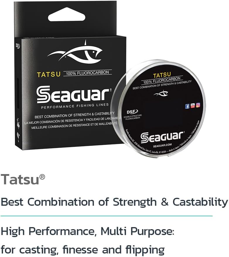 Seaguar Tatsu, stark und geschmeidig, Premium, 100% Fluorkohlenstoff-Performance-Angelschnur, prakti