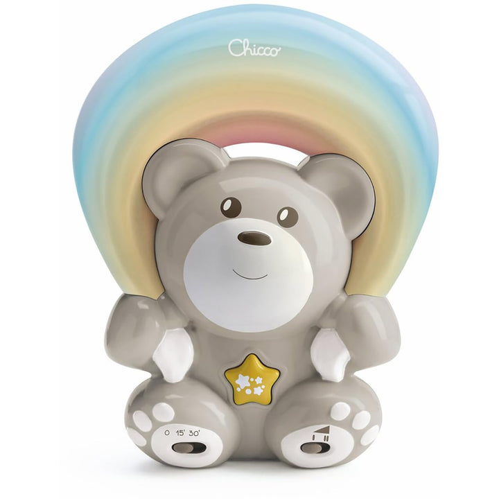 Chicco Regenbogenbär Musikprojektor, Baby&Kleinkind Nachtlicht, Teddybär mit entspannender Musik und