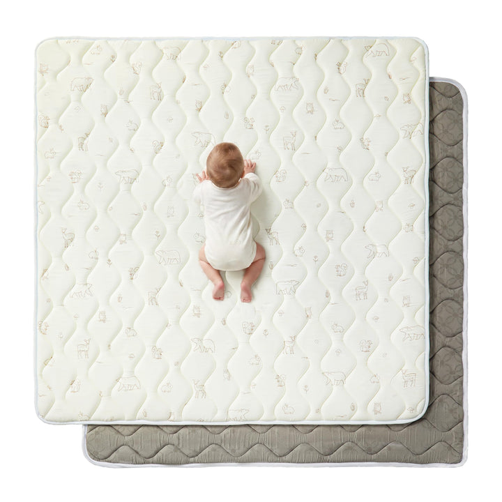 Fortella Krabbelmatte Baby Faltbar 120x120cm, Verdickte Rutschfeste Krabbeldecke für baby Schaumstof