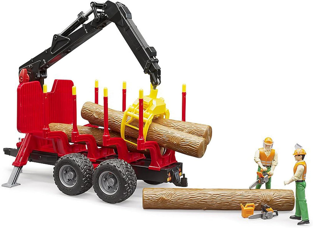 bruder Aanhanger met Boomstammen Grijper Single