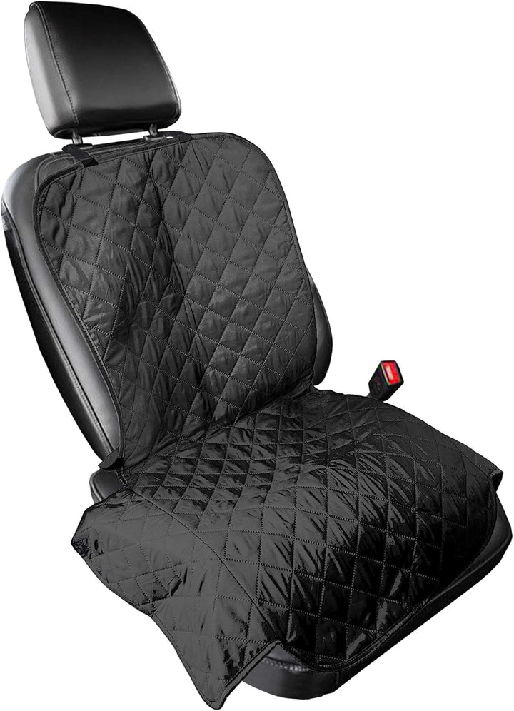 Furhaven Universal Water-Resistant Quilted Single Car Seat Protector - Black, One Size (Single) Quil