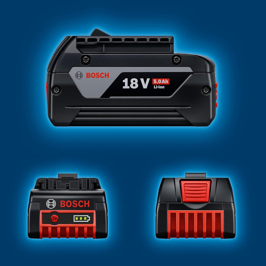 Bosch Professional 18V System Akku Starter Set (2x5.0Ah Akku, Schnellladegerät, im Karton) 2x GBA 18