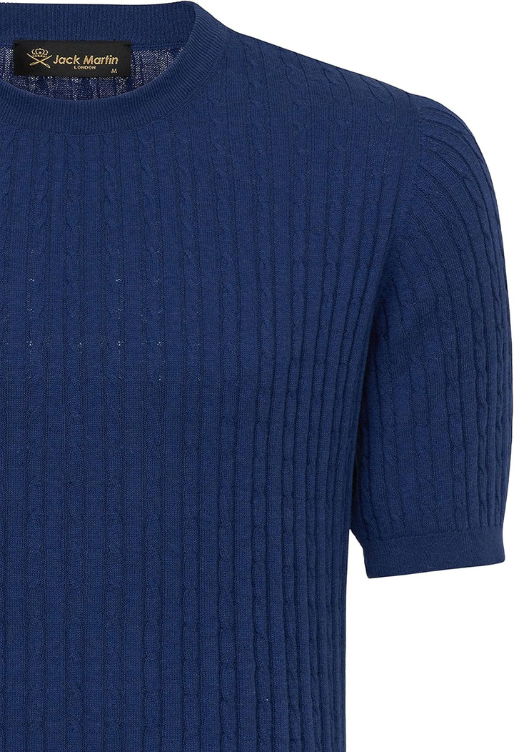 Jack Martin - Strick-T-Shirt mit Webmuster - Herren-Strickhemden S Königsblau, S Königsblau