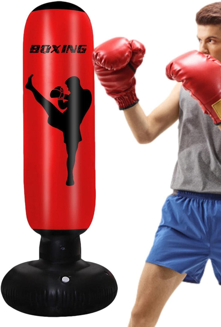 Aufblasbarer Boxsack - 67 Zoll schwere PVC-Trainingstasche mit Boden | Boxtrainingsgerät, Optimale K