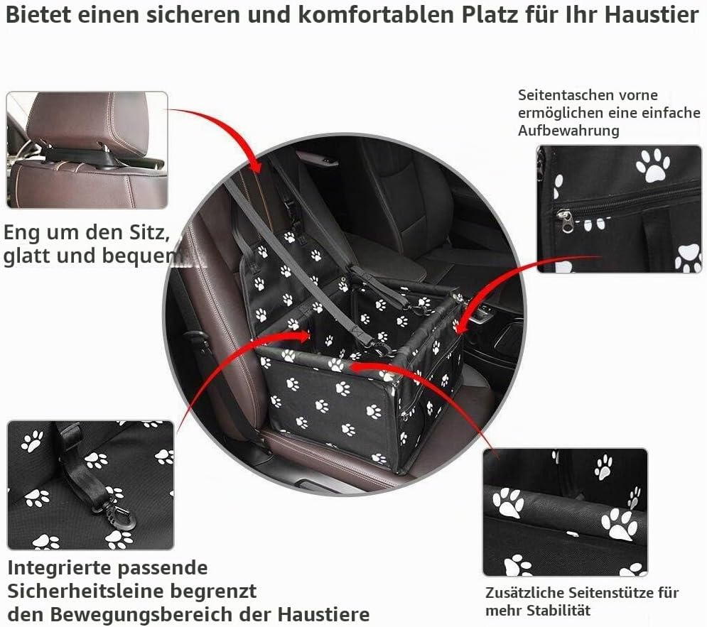 MENGQI Hundeautositz - Wasserdicht Atmungsaktiv Haustier-Matte für Sicherheit im Auto - Waschbar Mat