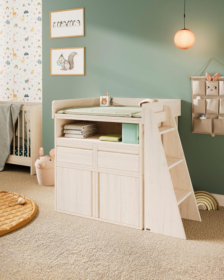 Original Treppenleiter von BioKinder® | Leiter für Wickeltisch Trittleiter für Kinder aus Bio Massiv