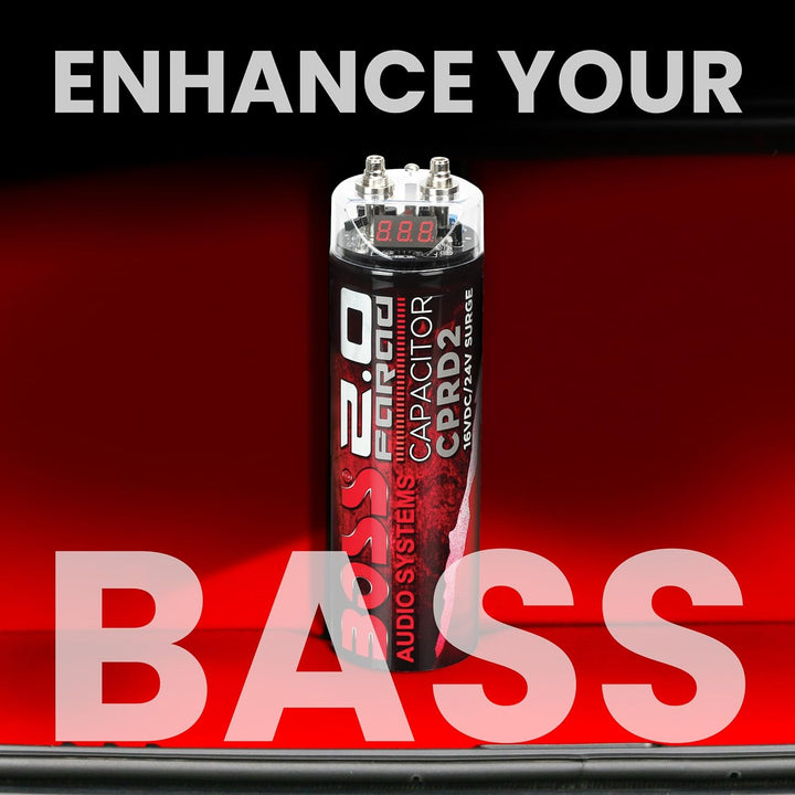BOSS AUDIO CPRD2 2 Farad Kondensator Standardverpackung, Standardverpackung