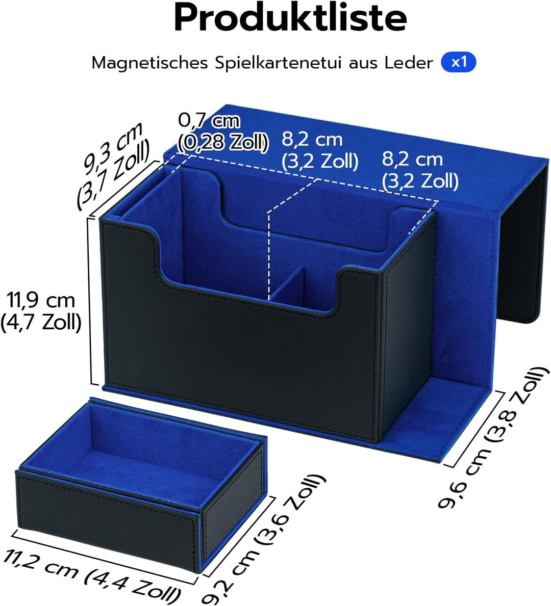 Doppelschicht Card Deck Box für MTG, Commander Displays,passt für 200 Kartens /22pcs 35PT Magnetic C