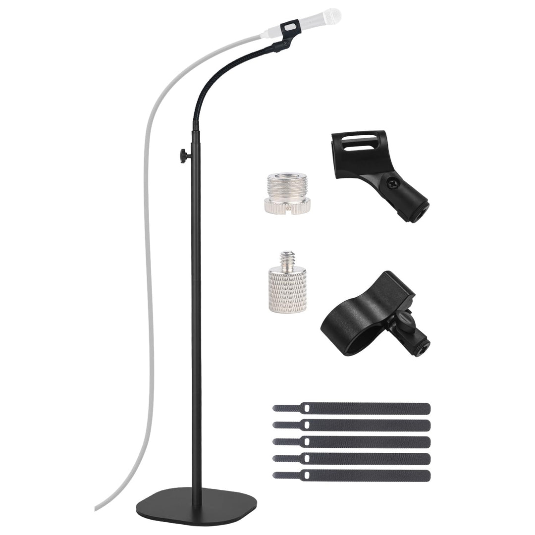 Mikrofonständer, Schwanenhals Mikrofon Bodenständer, höhenverstellbar von 90 cm bis 167 cm mit Robus