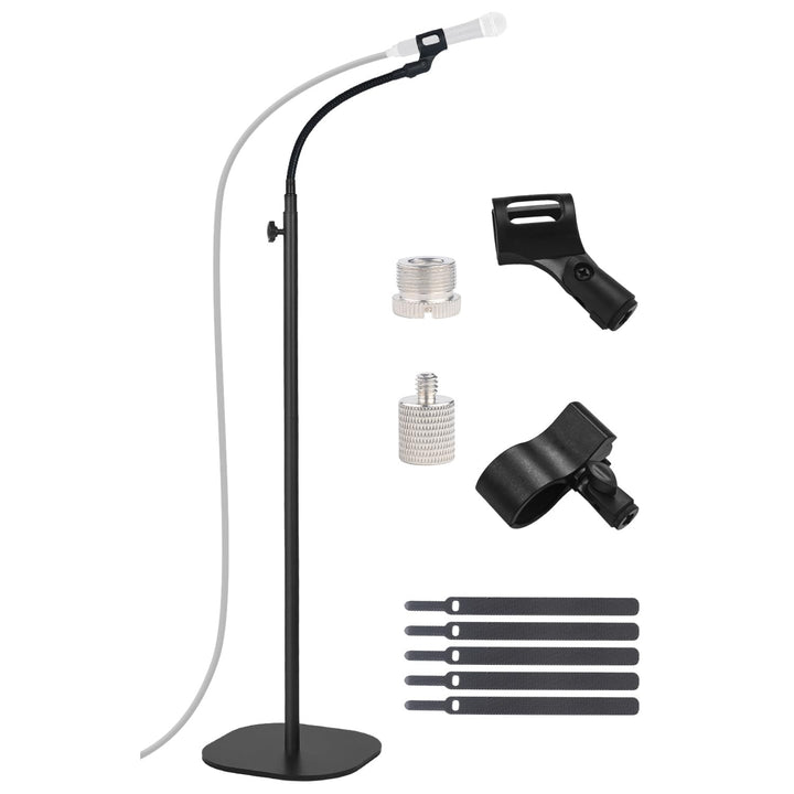 Mikrofonständer, Schwanenhals Mikrofon Bodenständer, höhenverstellbar von 90 cm bis 167 cm mit Robus