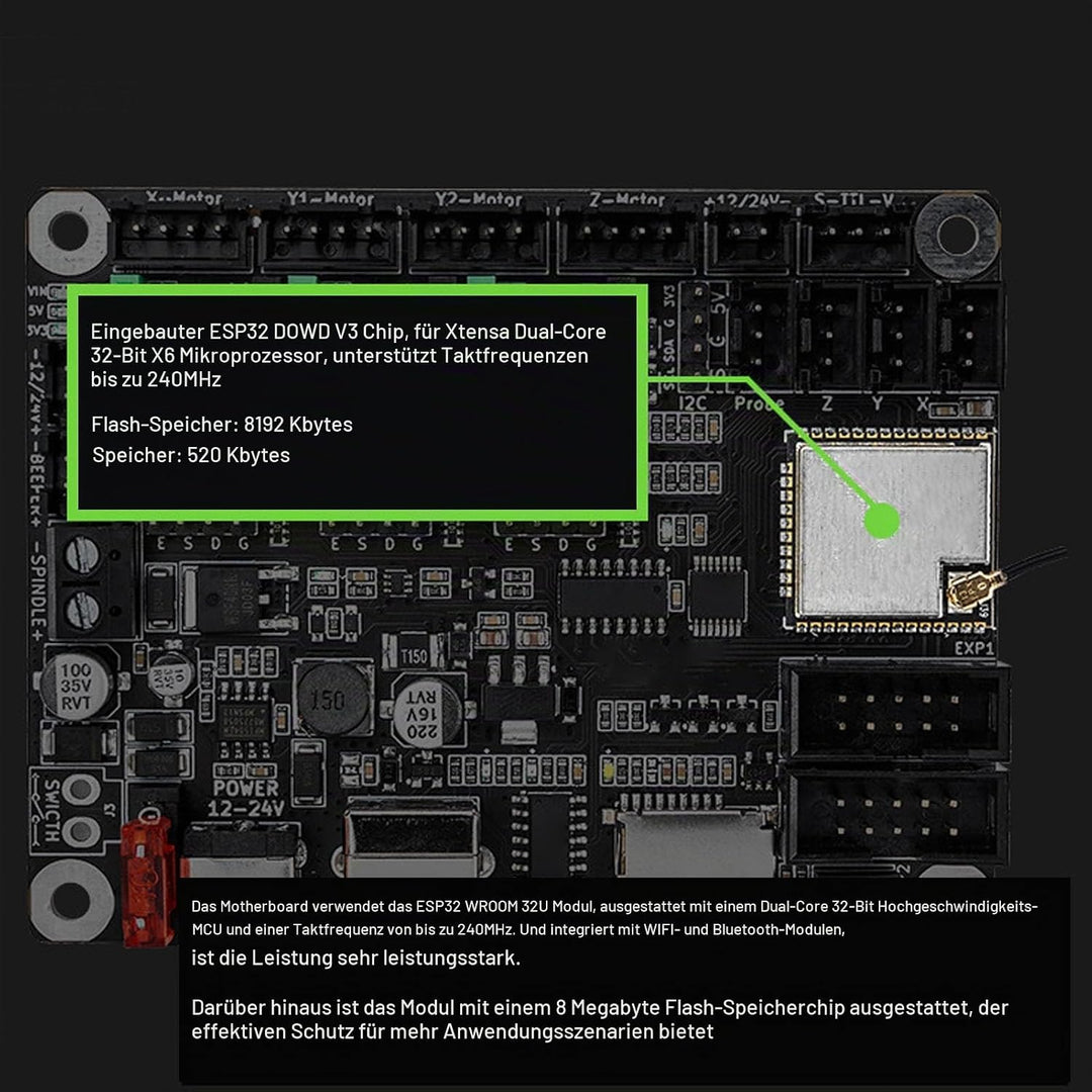 Lasergravierer-Hauptplatine, Lasergravierer-Steuermodul MKS DLC32 V2.1 32 Bit ESP32 WIFI GRBL TFT La