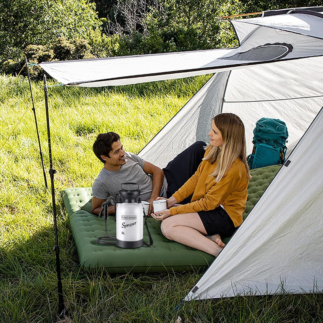 Generisch Camping Dusche Tragbare Campingdusche 5L/8L Manuelle Pumpe Mit Schlauch Für Haustier/Auto