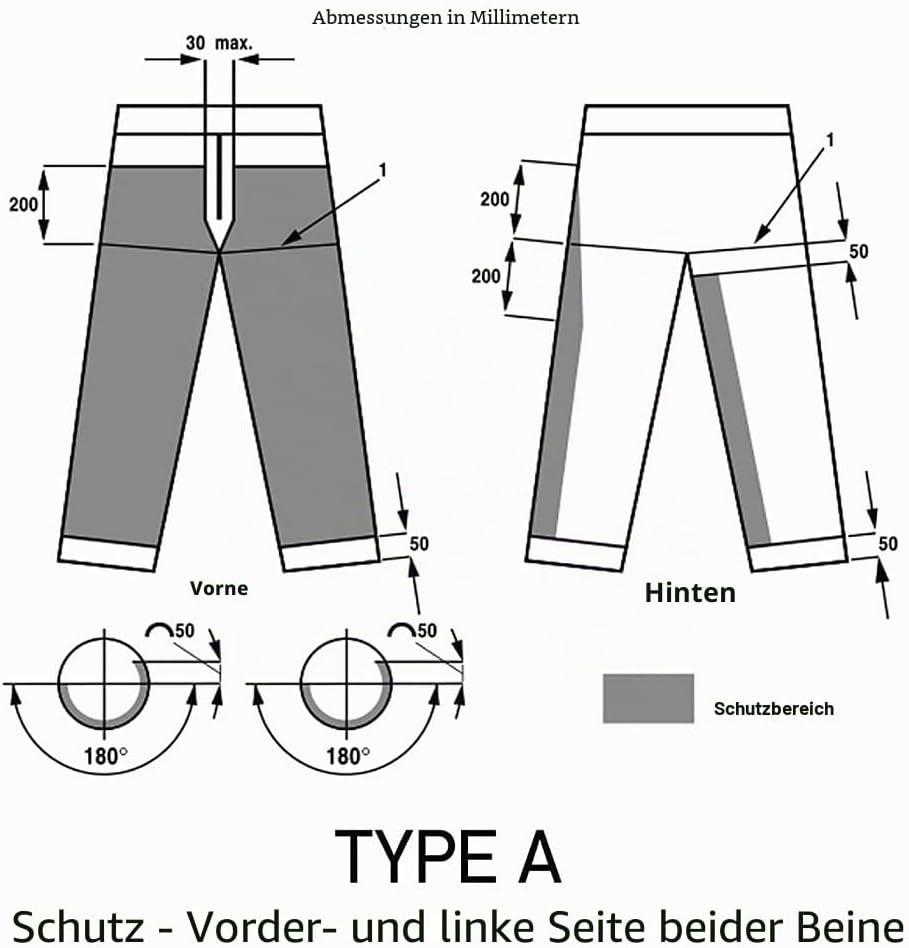 Oregon Yukon Kettensägen-Schnittschutzhose, Typ A Klasse 1, Grösse 2XL (XXL, EU 58-60) (295435/2XL),