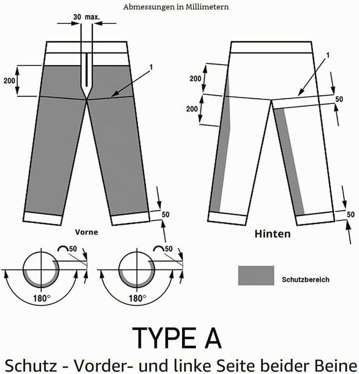 Oregon Yukon Kettensägen-Schnittschutzhose, Typ A Klasse 1, Grösse 2XL (XXL, EU 58-60) (295435/2XL),