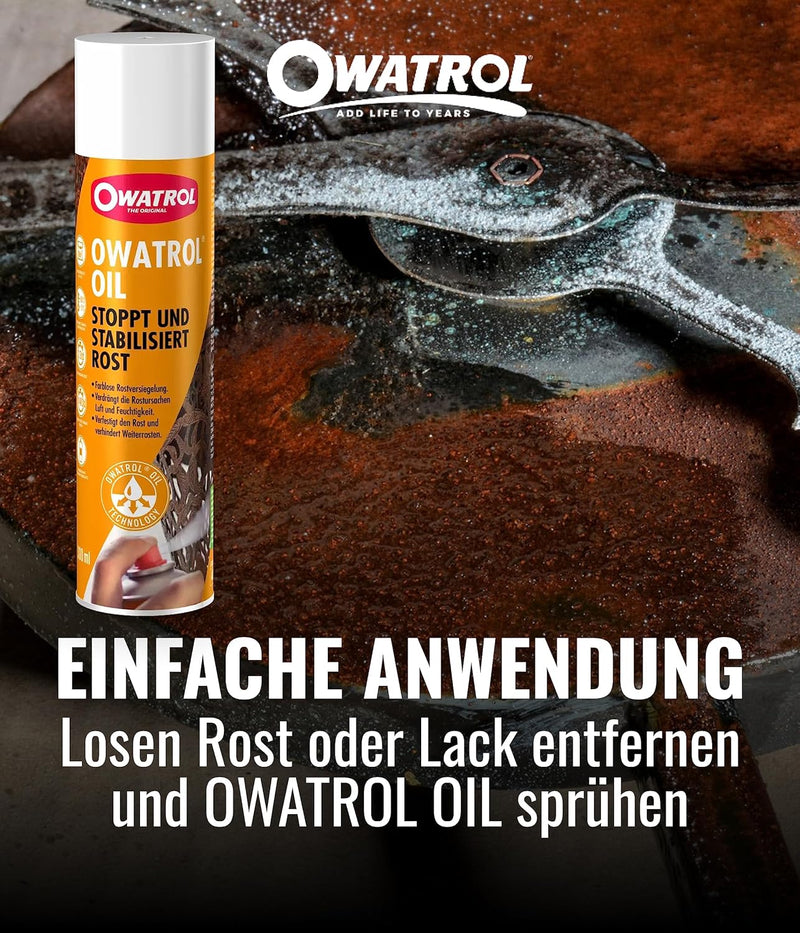 OWATROL® Rostschutz Spray 4 x [ 300ml ] - Für Metalle, Kunststoff, Glas, Holz, Farben & Lacke - Grun