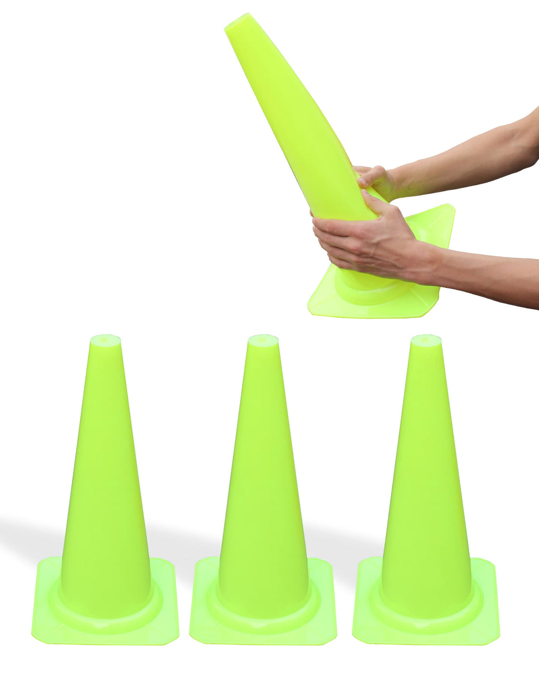 Soft-Kegel 45 cm – Soft-Pylone – Markierkegel – 4 im Set – Fussball, Hundetraining, Kitas & Pferdetr
