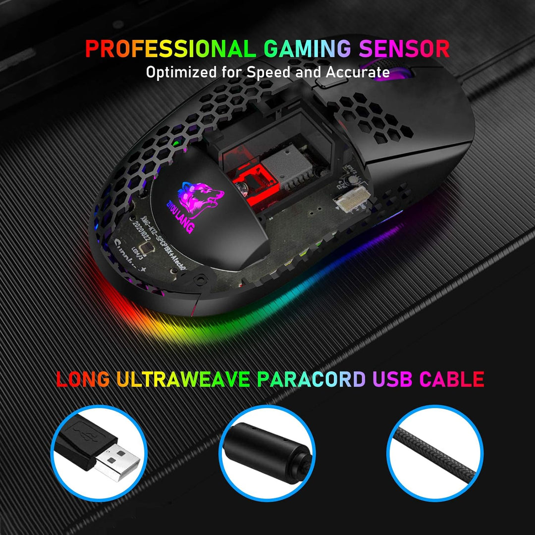 Kabelgebundenes mechanisches TKL-Gaming-Tastatur- und -Maus-Set mit 87 Tasten 3-in-1, mehrere RGB-LE