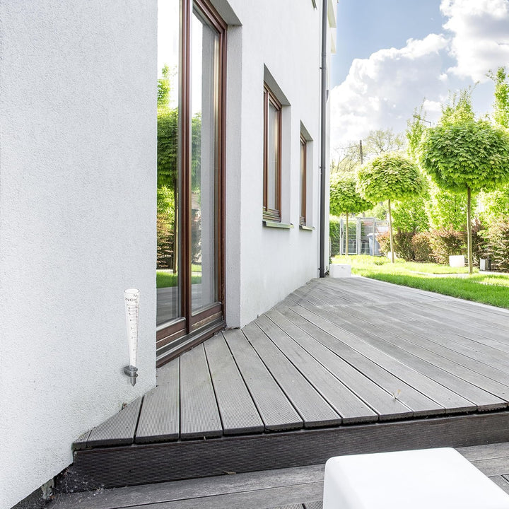 Relaxdays Regenmesser 2er Set, Wandmontage, Niederschlagsmesser Garten, Skala 160 mm/m², Kunststoff,
