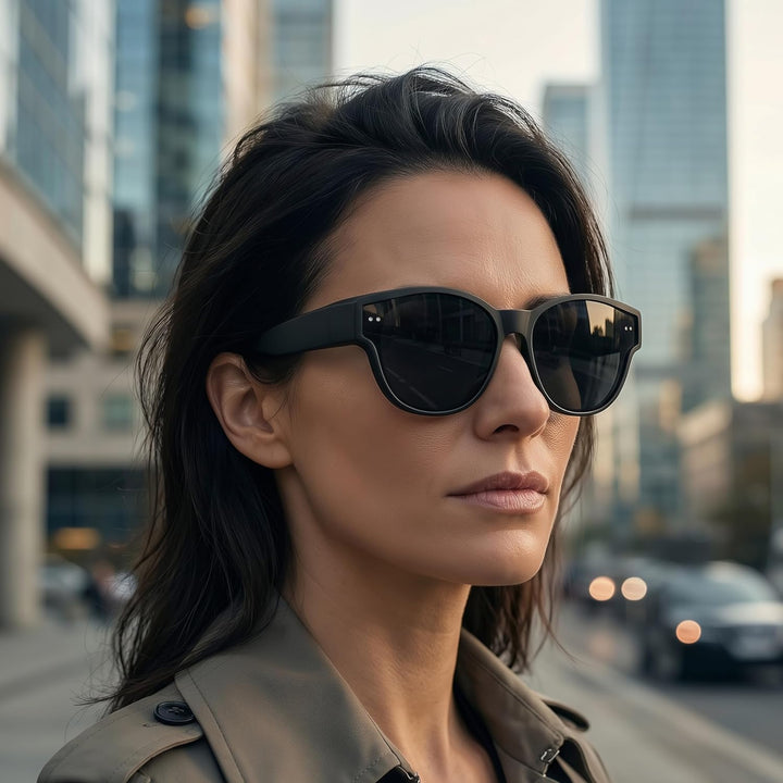 CREYESTAL Polarisiert Überzieh Sonnenbrille mit Antireflex, Überbrille Sonnenbrille für Brillenträge
